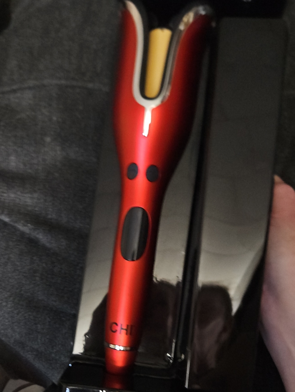 CHI Spin n Curl Ceramic Rotating Curler - Red